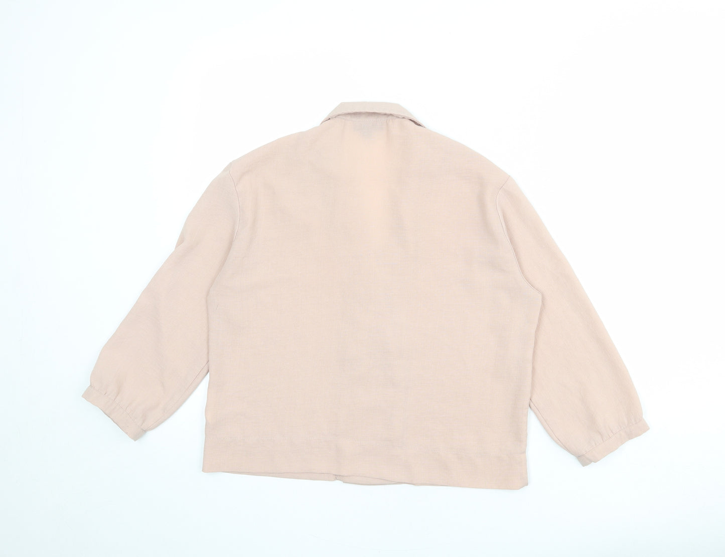Topshop Womens Pink Polyester Basic Blouse Size 8 Collared