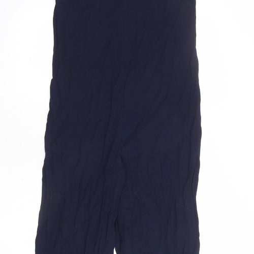 Warehouse Womens Blue Viscose Jumpsuit One-Piece Size 12 L20 in Zip