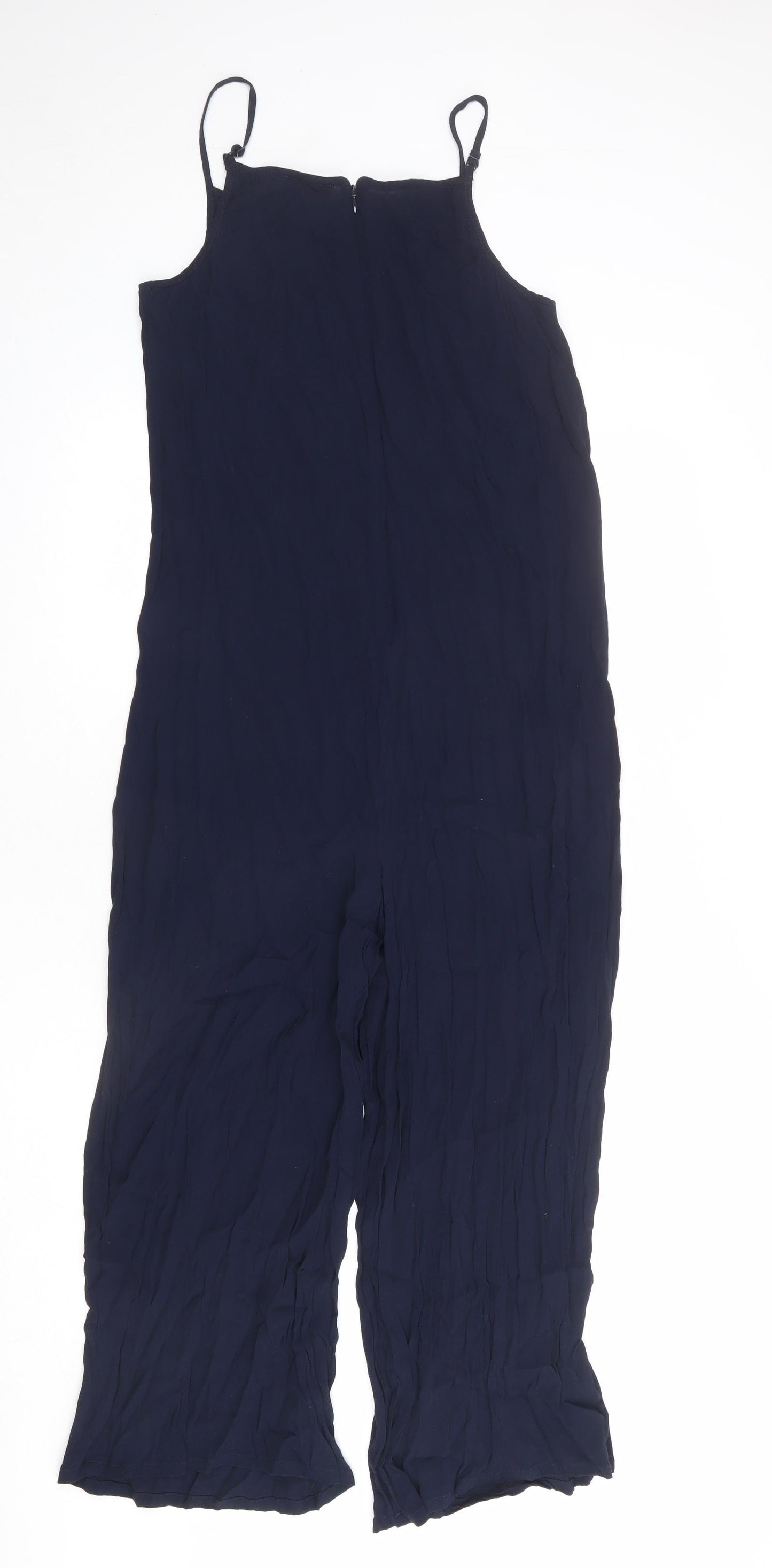 Warehouse Womens Blue Viscose Jumpsuit One-Piece Size 12 L20 in Zip