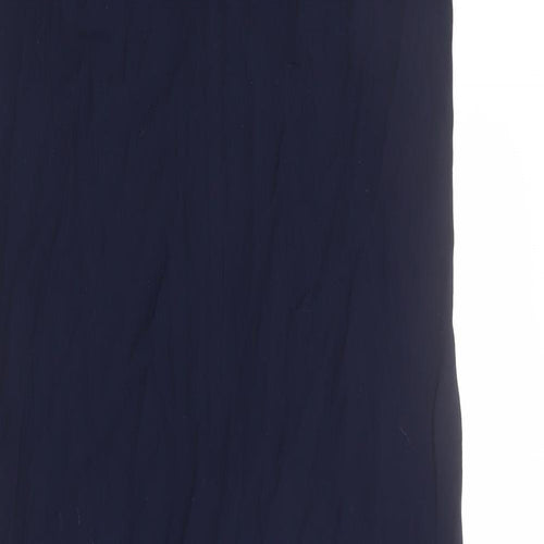 Warehouse Womens Blue Viscose Jumpsuit One-Piece Size 12 L20 in Zip