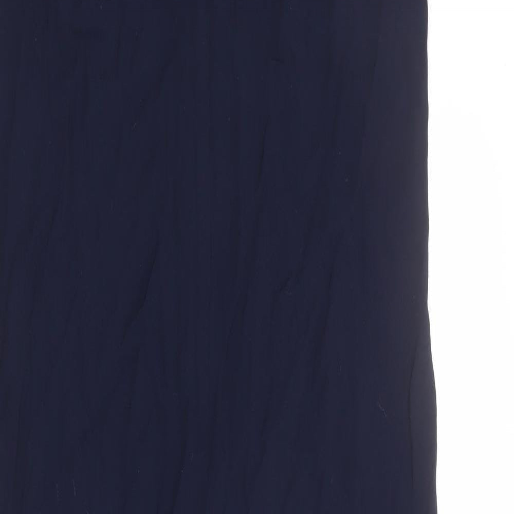 Warehouse Womens Blue Viscose Jumpsuit One-Piece Size 12 L20 in Zip