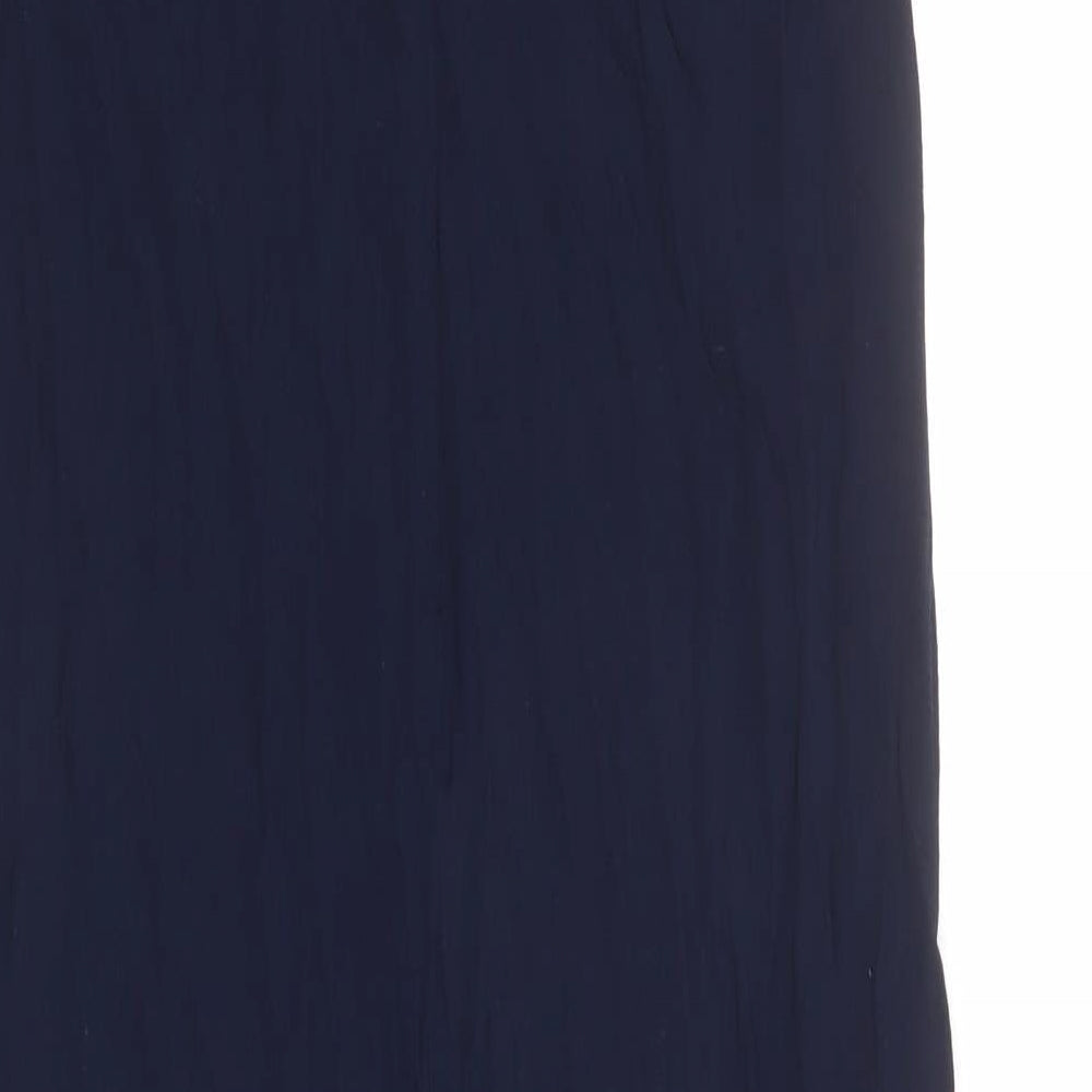 Warehouse Womens Blue Viscose Jumpsuit One-Piece Size 12 L20 in Zip