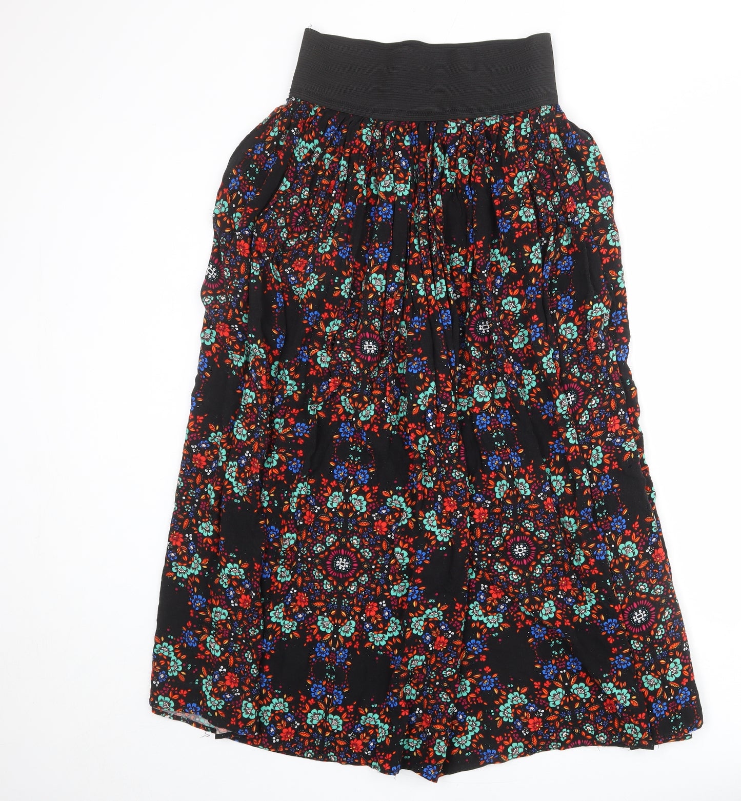 Queen The Label Womens Multicoloured Geometric Polyester A-Line Skirt Size 8