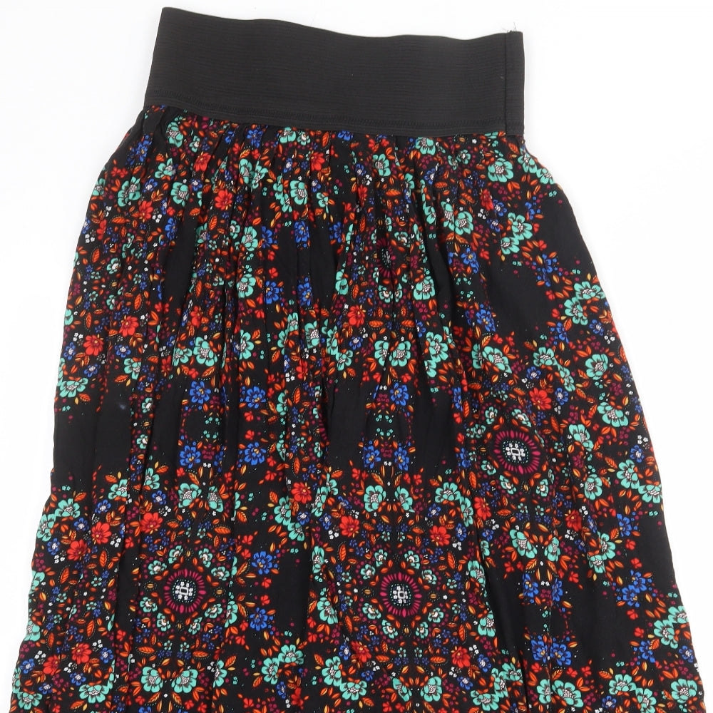 Queen The Label Womens Multicoloured Geometric Polyester A-Line Skirt Size 8