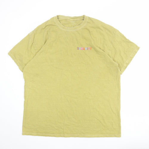 Urban Outfitters Womens Green Polyester Basic T-Shirt Size M Crew Neck - Humanity