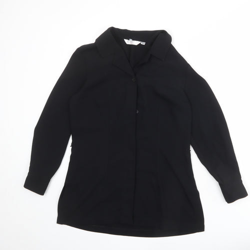 NEXT Womens Black Polyester Basic Blouse Size 10 Collared