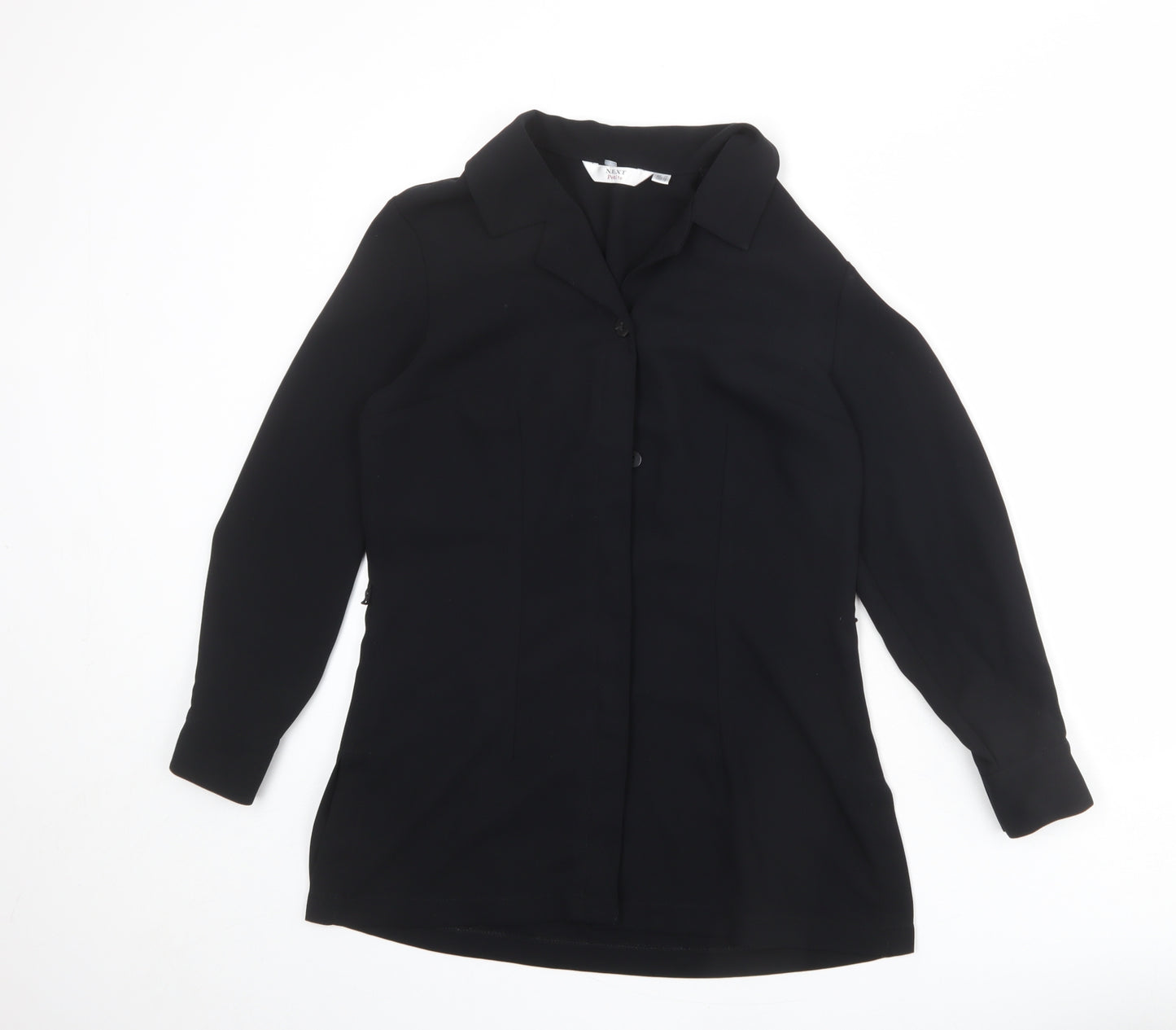 NEXT Womens Black Polyester Basic Blouse Size 10 Collared