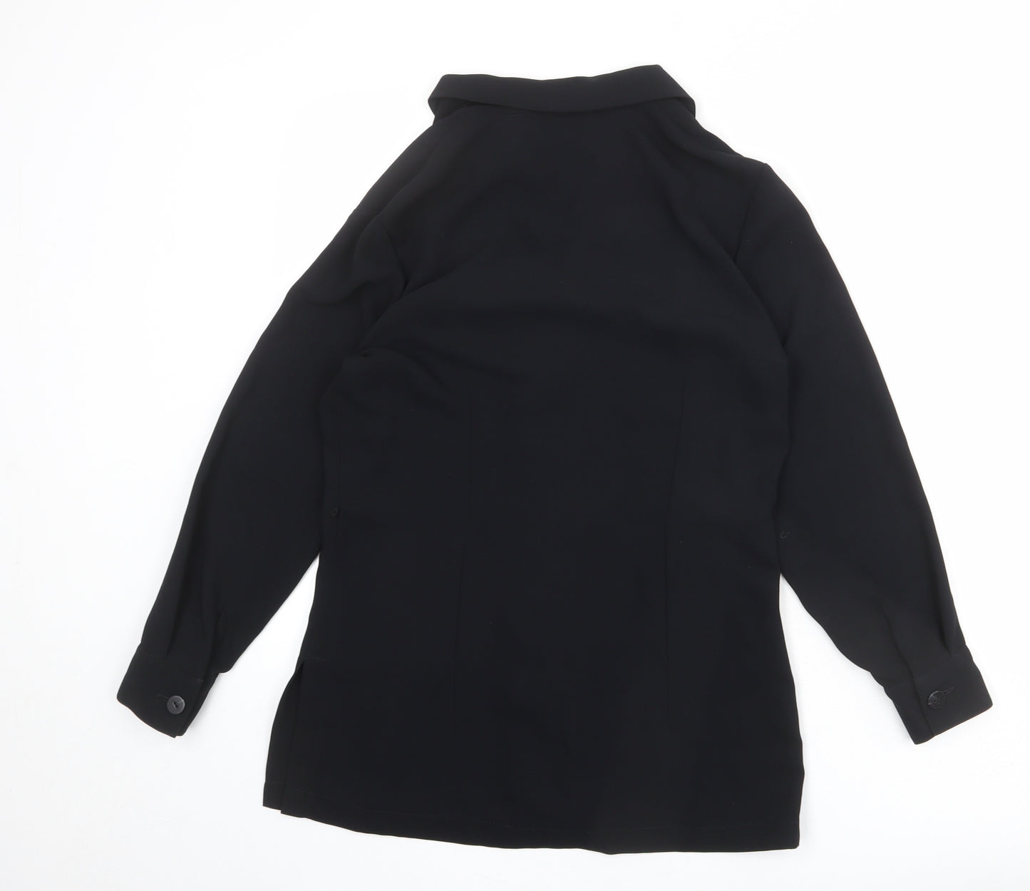 NEXT Womens Black Polyester Basic Blouse Size 10 Collared