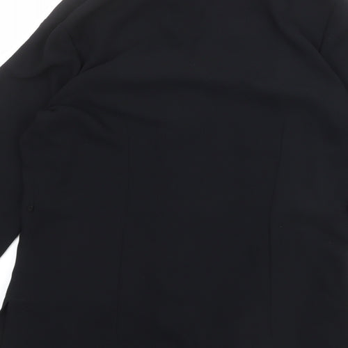 NEXT Womens Black Polyester Basic Blouse Size 10 Collared