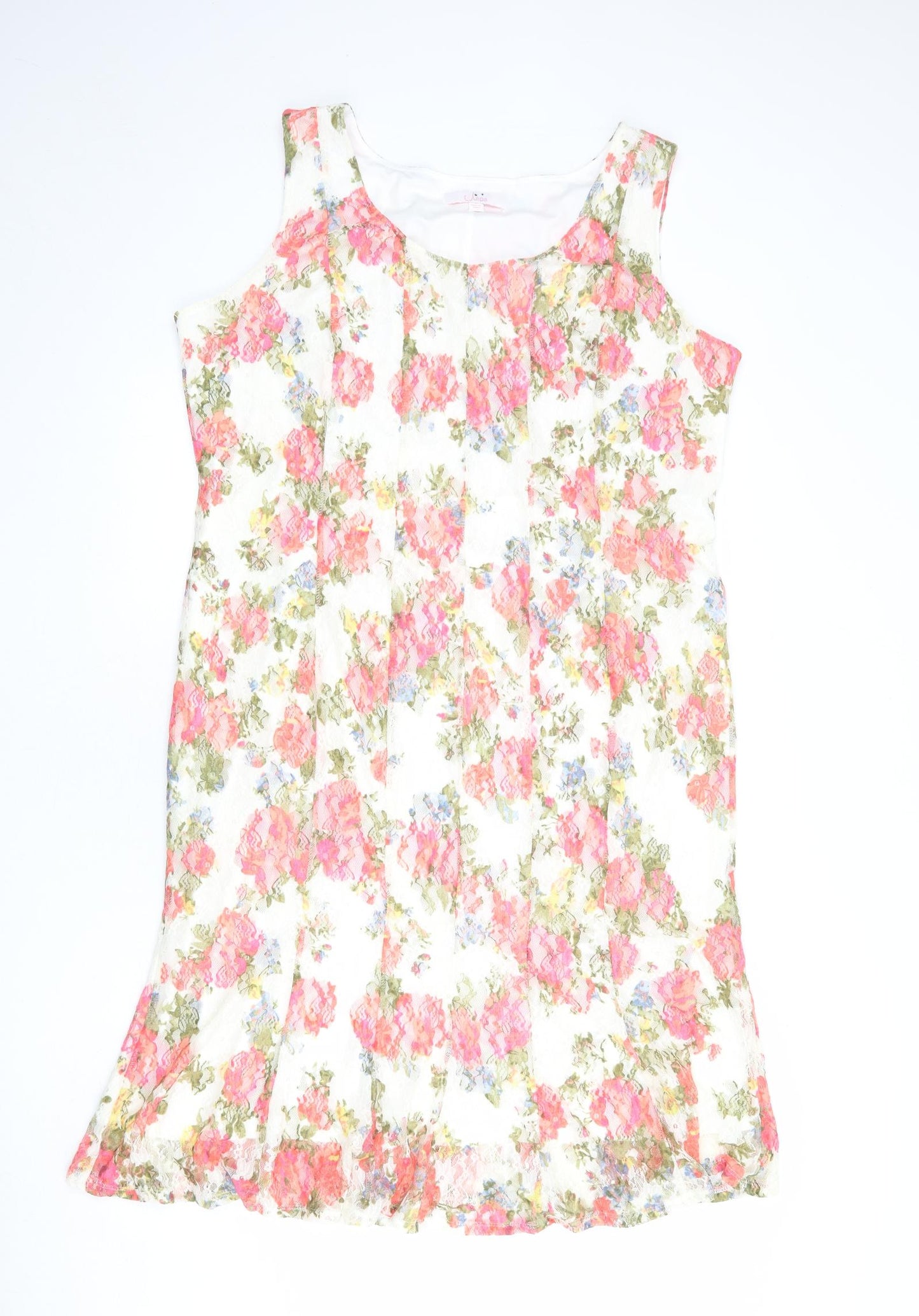 Julipa Womens Multicoloured Floral Polyamide A-Line Size 20 Round Neck Pullover