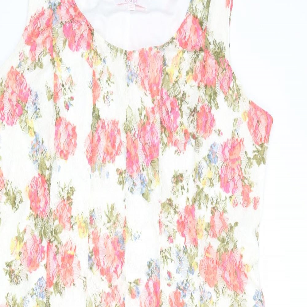 Julipa Womens Multicoloured Floral Polyamide A-Line Size 20 Round Neck Pullover