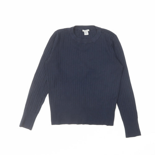 H&M Womens Blue Crew Neck Viscose Pullover Jumper Size XS