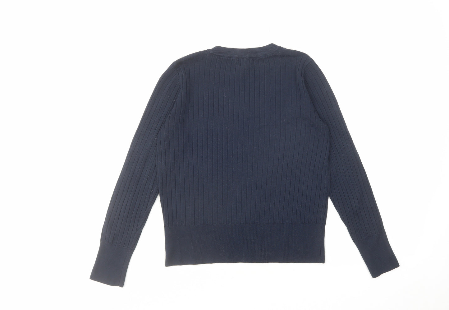 H&M Womens Blue Crew Neck Viscose Pullover Jumper Size XS