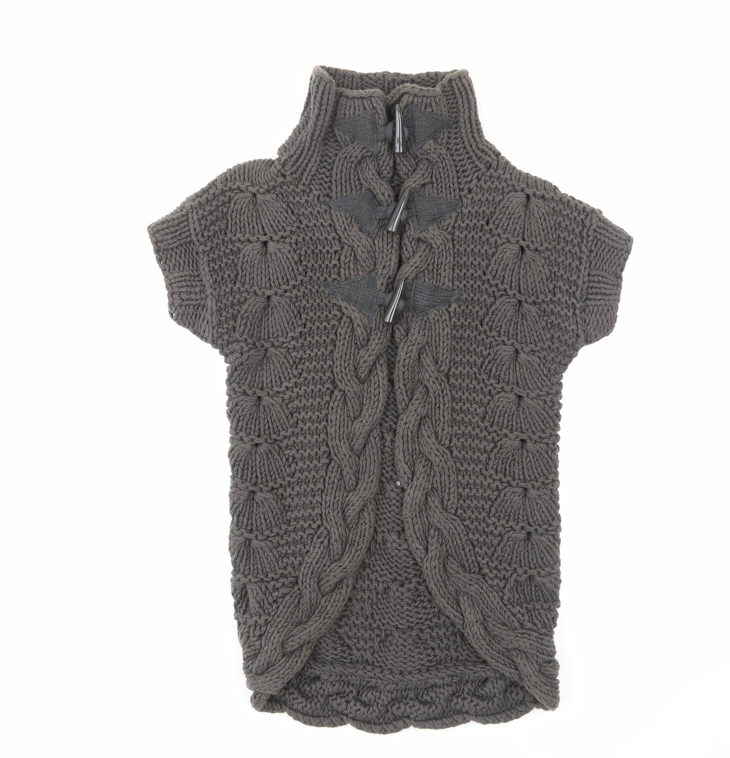 Ted Baker Womens Green High Neck Cotton Cardigan Jumper Size XS