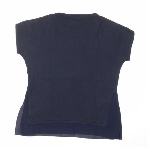 Warehouse Womens Blue Round Neck Polyester Pullover Jumper Size 8