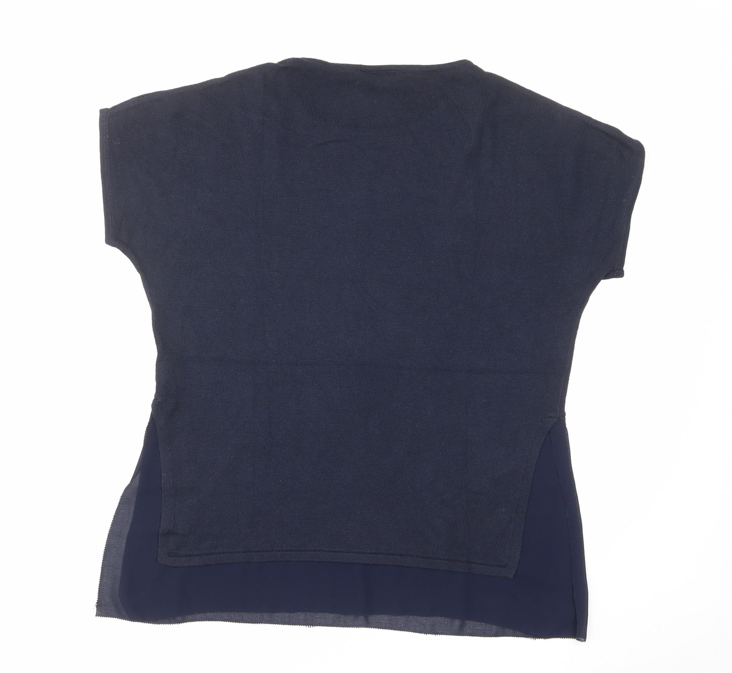 Warehouse Womens Blue Round Neck Polyester Pullover Jumper Size 8