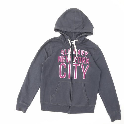 Old Navy Womens Blue Cotton Full Zip Hoodie Size M Zip