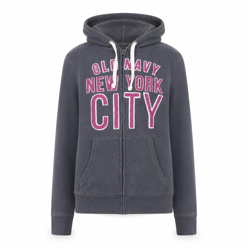 Old Navy Womens Blue Cotton Full Zip Hoodie Size M Zip