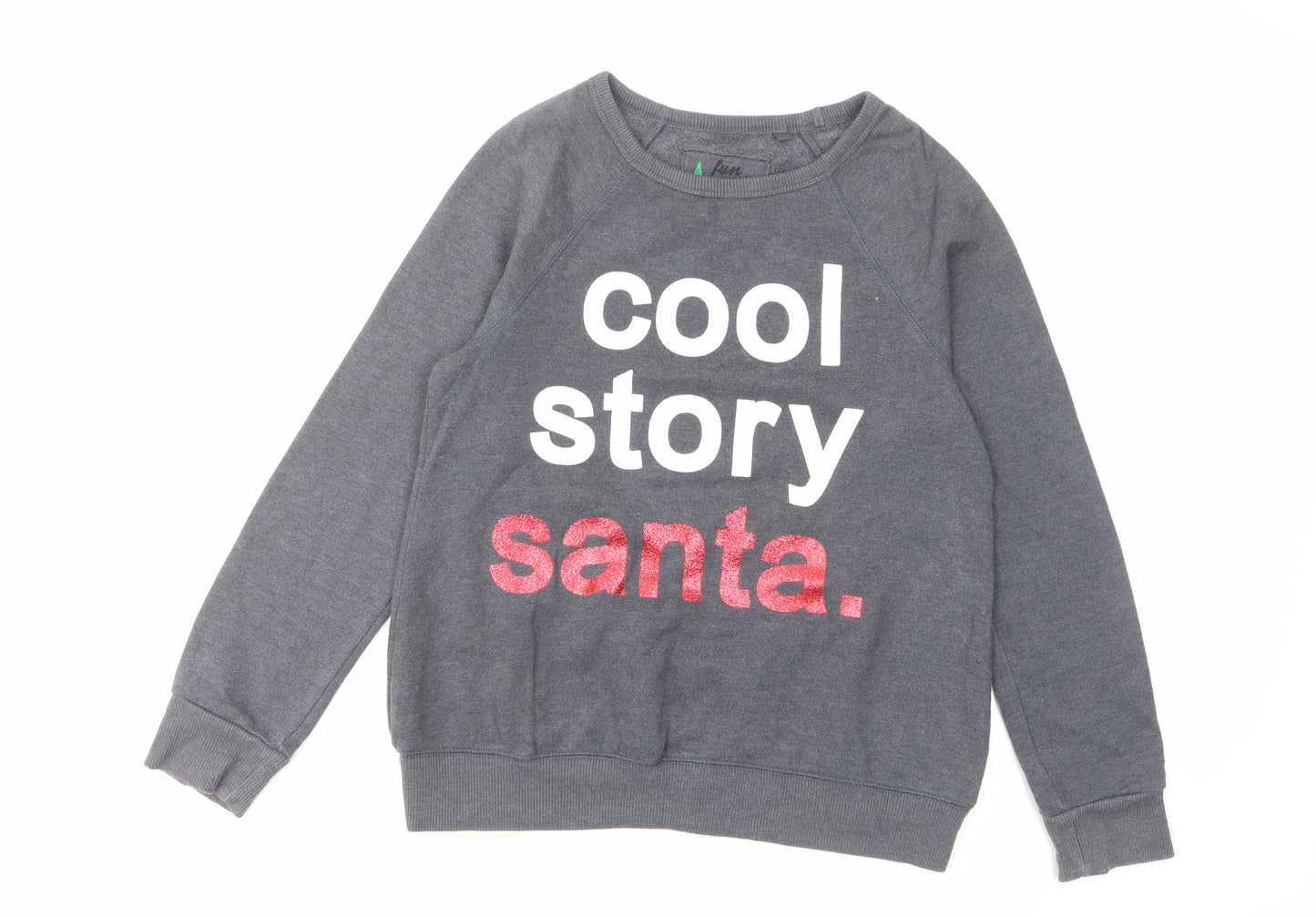 NEXT Boys Grey Cotton Pullover Sweatshirt Size 12 Years Pullover - Cool Story Santa