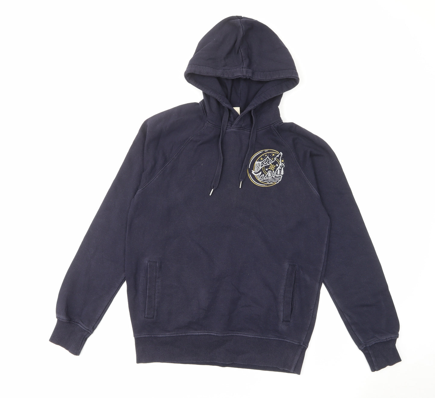 Earth Positive Girls Blue Cotton Pullover Hoodie Size S Pullover