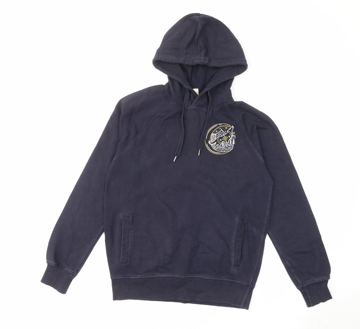 Earth Positive Girls Blue Cotton Pullover Hoodie Size S Pullover