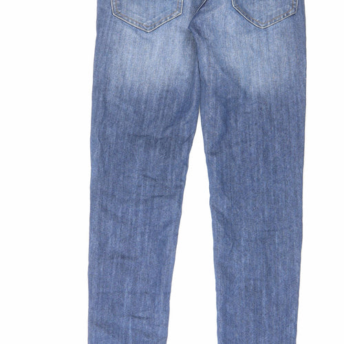 Denim & Co. Mens Blue Cotton Skinny Jeans Size 26 in L30 in Slim Button - Washed Denim Look