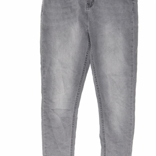 Symbol Womens Grey Cotton Skinny Jeans Size 32 in L26 in Regular Zip