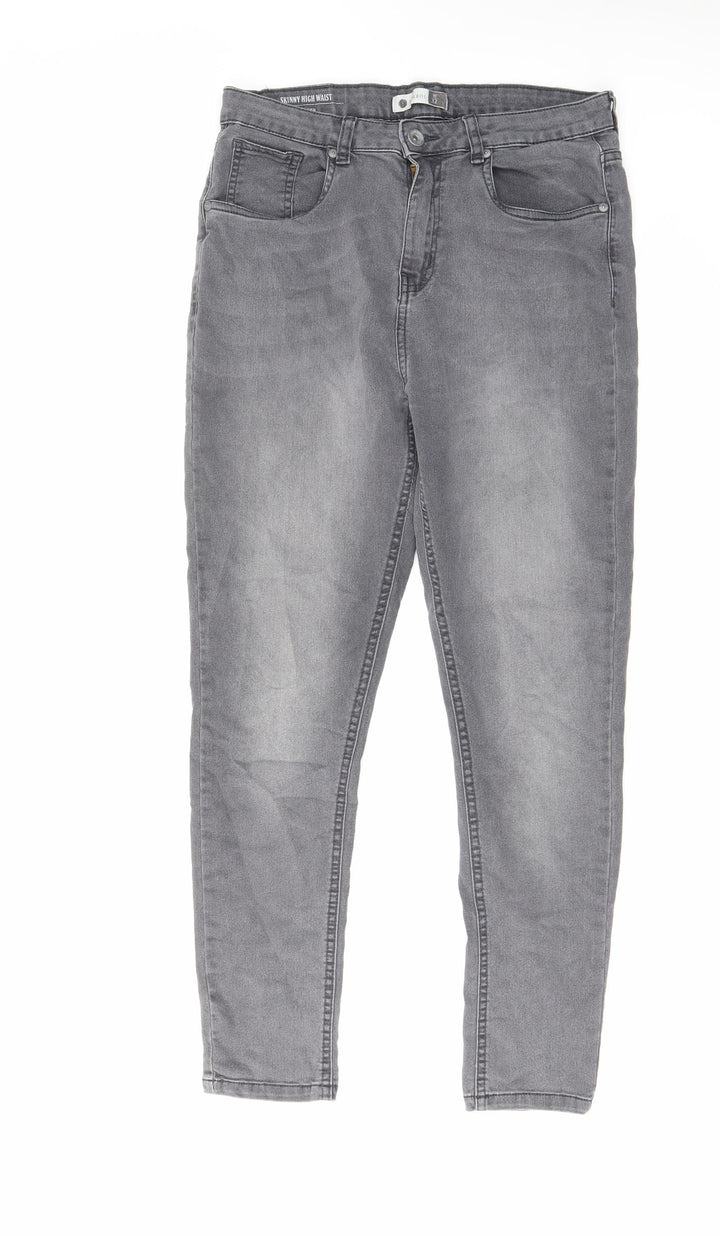 Symbol Womens Grey Cotton Skinny Jeans Size 32 in L26 in Regular Zip