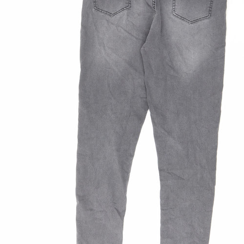 Symbol Womens Grey Cotton Skinny Jeans Size 32 in L26 in Regular Zip
