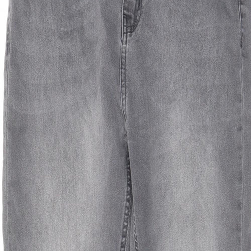 Symbol Womens Grey Cotton Skinny Jeans Size 32 in L26 in Regular Zip