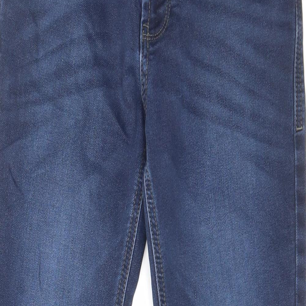 George Boys Blue Cotton Straight Jeans Size 9-10 Years Regular Zip