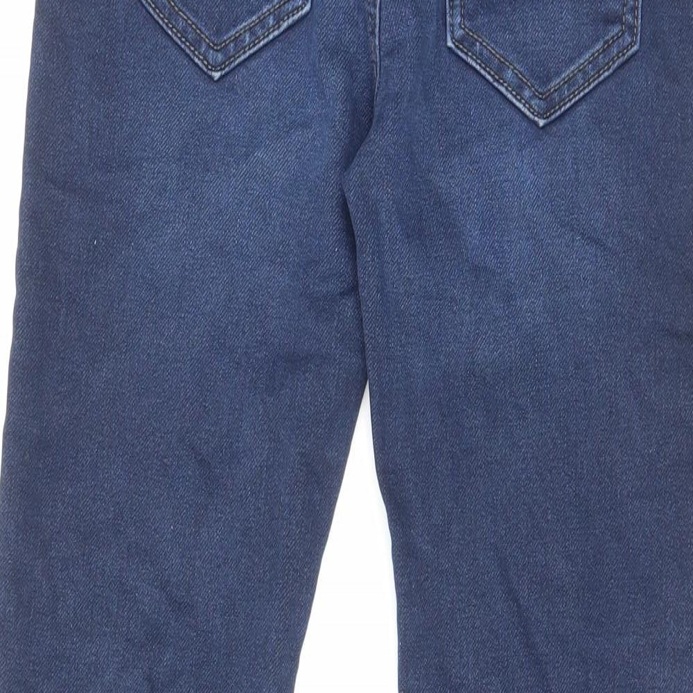 George Boys Blue Cotton Straight Jeans Size 9-10 Years Regular Zip