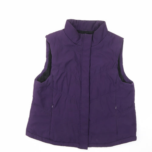 Precis Womens Purple Gilet Jacket Size M Zip - Zipped Pockets