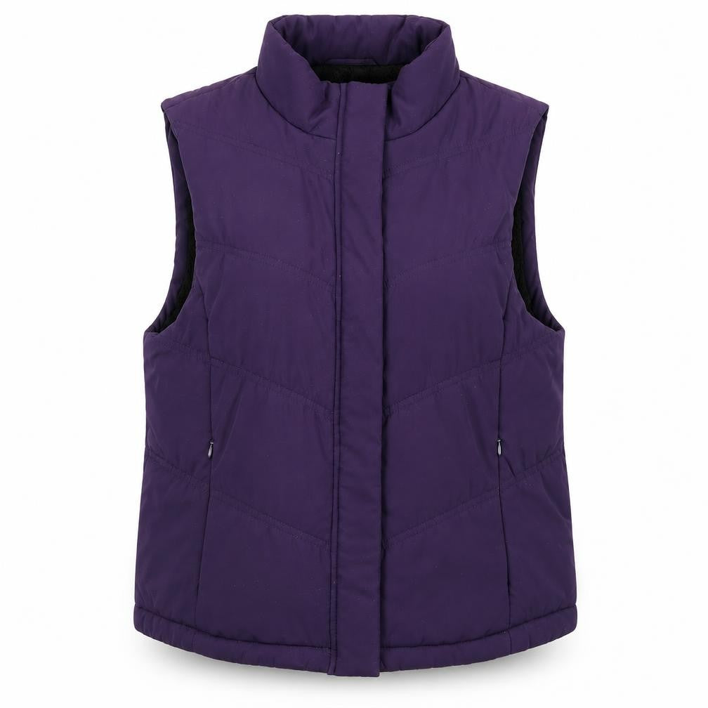 Precis Womens Purple Gilet Jacket Size M Zip - Zipped Pockets