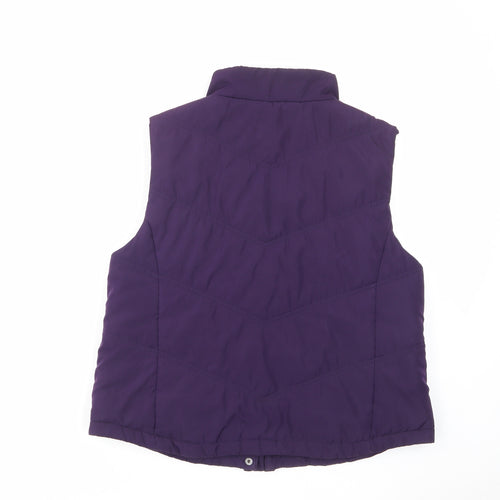 Precis Womens Purple Gilet Jacket Size M Zip - Zipped Pockets