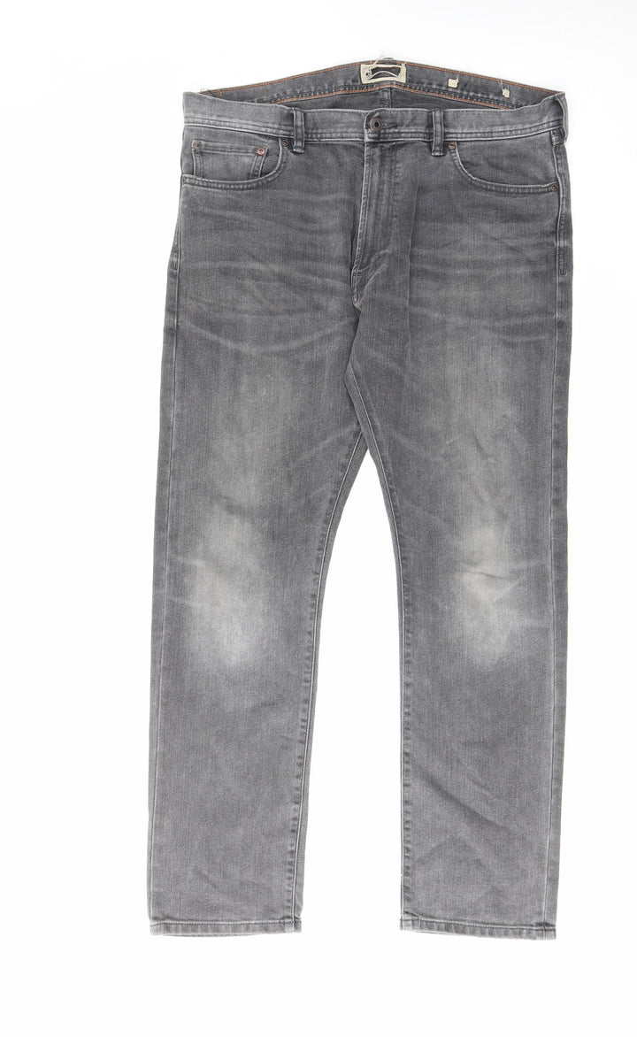 North Coast Womens Grey Cotton Straight Jeans Size 38 in L31 in Regular Zip