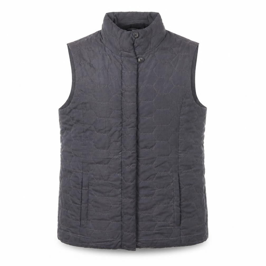 Front view of Four Seasons men’s blue gilet jacket, size M, zip