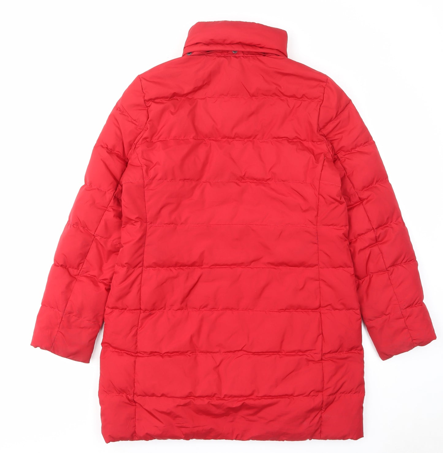 Lands' End Womens Red Quilted Coat Size S Zip - Zipped Pockets