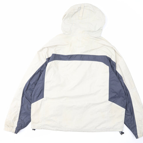 Columbia Mens Ivory Geometric Windbreaker Jacket Size XL Zip