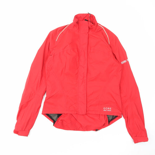 Gore Womens Red Windbreaker Jacket Size 8 Zip - Logo Water Resistant