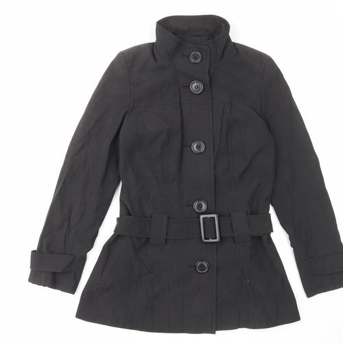 Dorothy Perkins Womens Black Jacket Size 8 Button - Belted