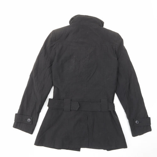 Dorothy Perkins Womens Black Jacket Size 8 Button - Belted