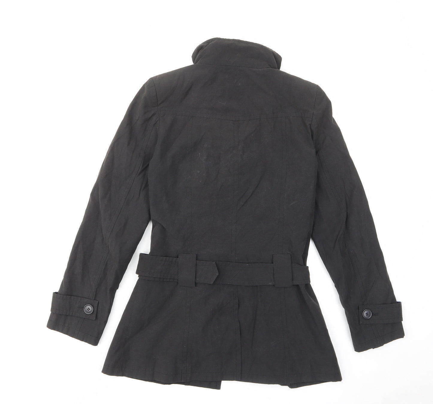 Dorothy Perkins Womens Black Jacket Size 8 Button - Belted