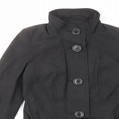 Dorothy Perkins Womens Black Jacket Size 8 Button - Belted