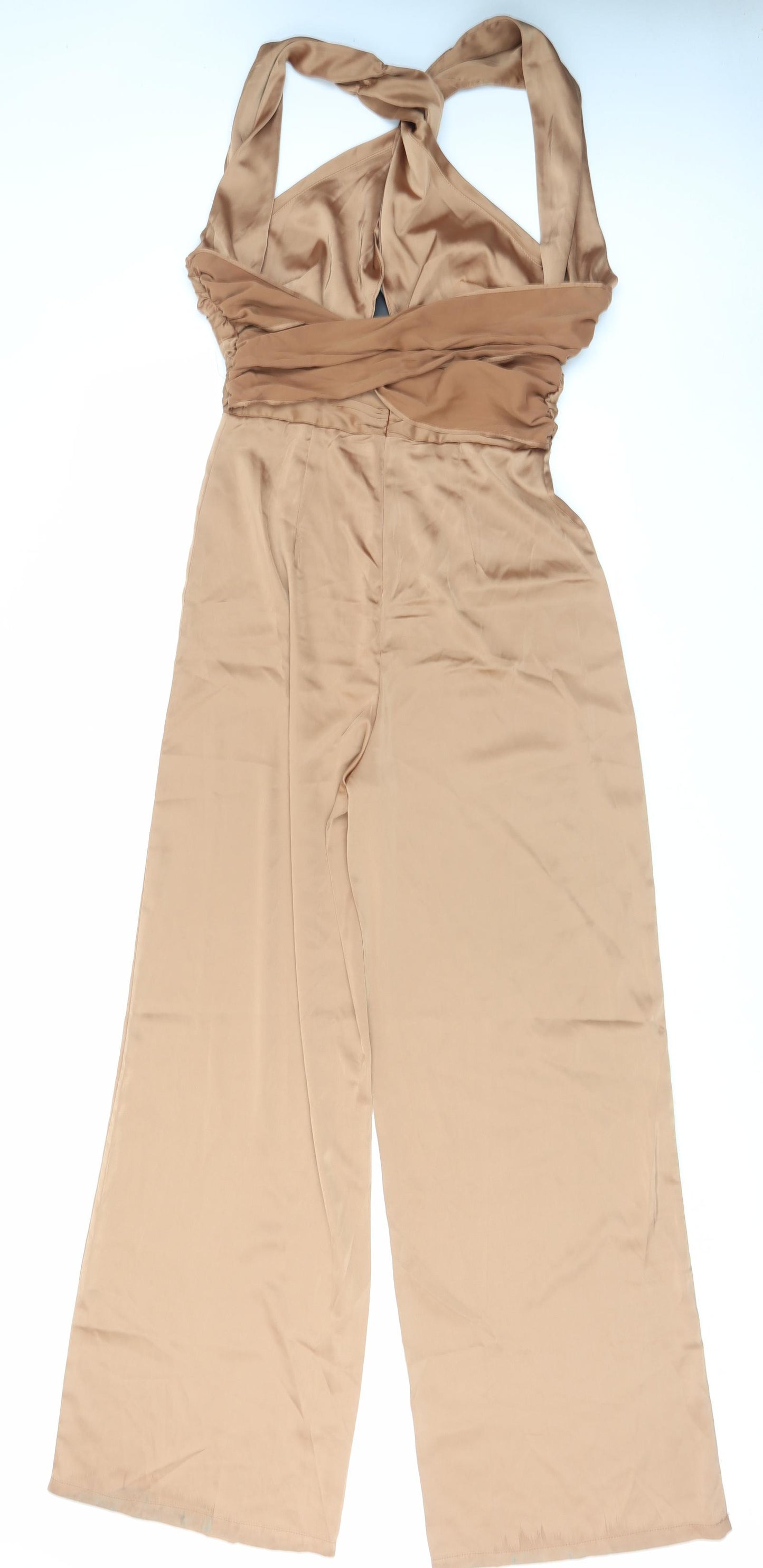 Misspap Womens Brown Polyester Jumpsuit One-Piece Size 10 L32 in Zip