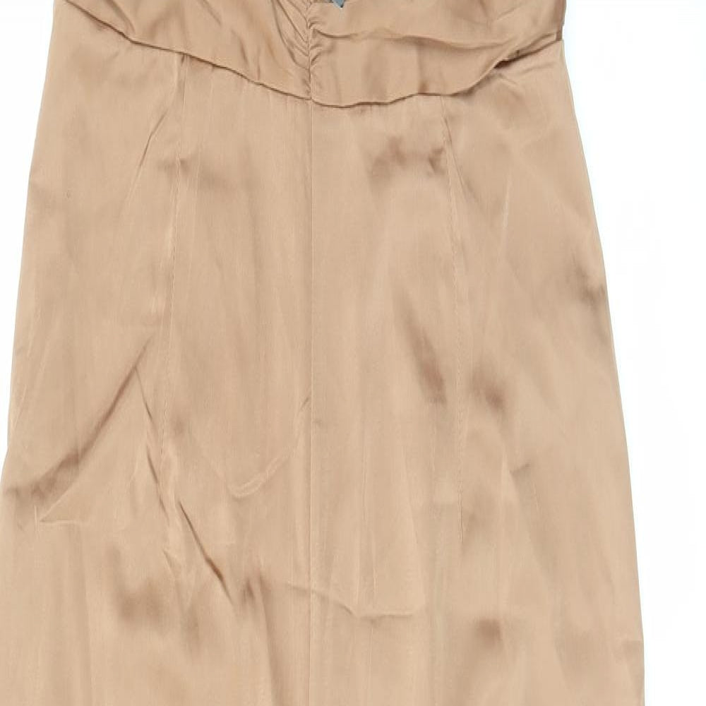 Misspap Womens Brown Polyester Jumpsuit One-Piece Size 10 L32 in Zip