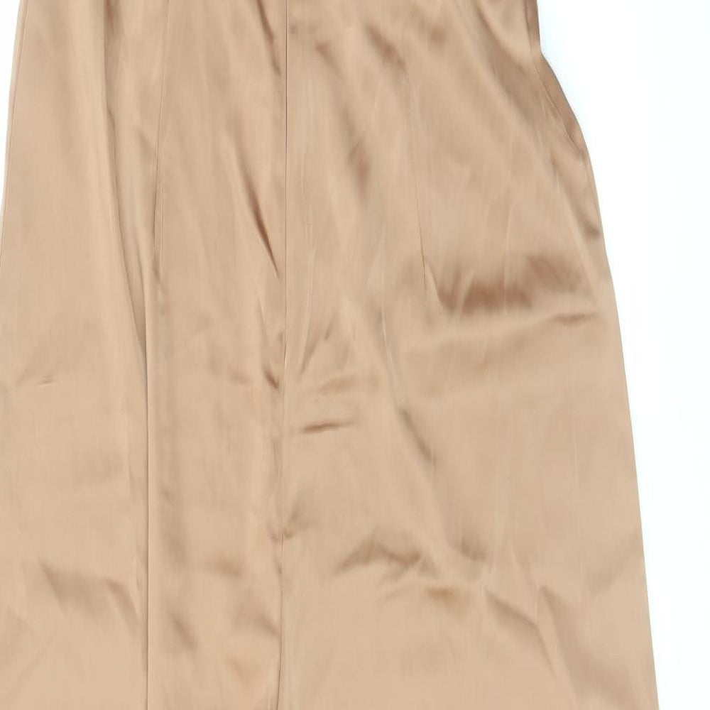 Misspap Womens Brown Polyester Jumpsuit One-Piece Size 10 L32 in Zip