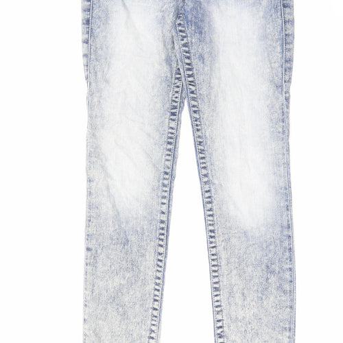 True Religion Womens Blue Cotton Skinny Jeans Size 27 in L31 in Regular Zip - Acid Wash