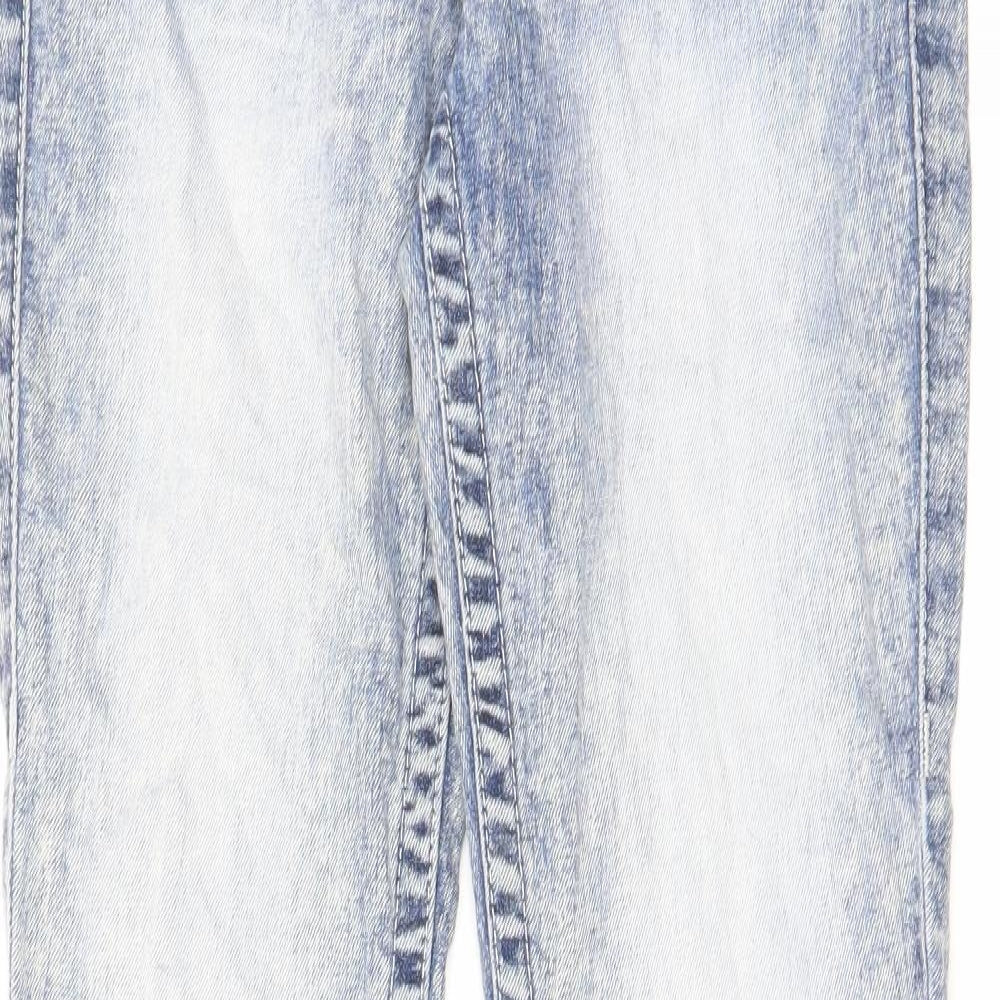 True Religion Womens Blue Cotton Skinny Jeans Size 27 in L31 in Regular Zip - Acid Wash