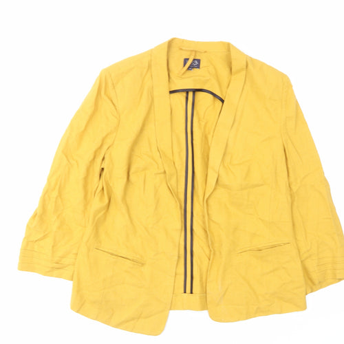 Marks and Spencer Womens Yellow Jacket Blazer Size 12 - Open